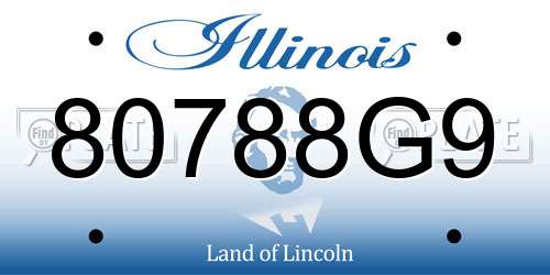 80788G9 Illinois License Plate