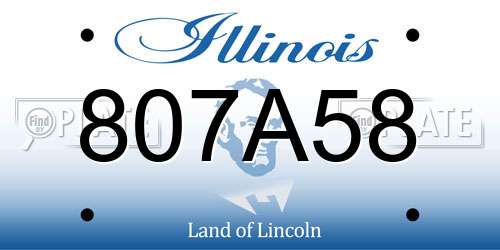 807A58 Illinois License Plate