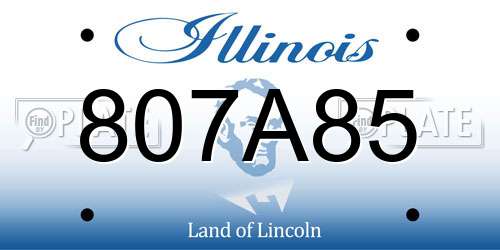 807A85 Illinois License Plate
