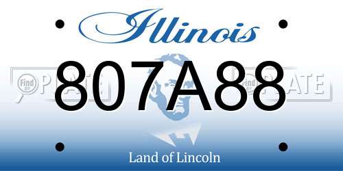 807A88 Illinois License Plate