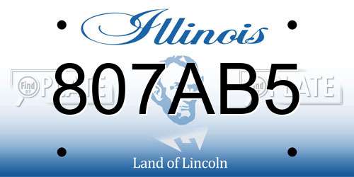 807AB5 Illinois License Plate