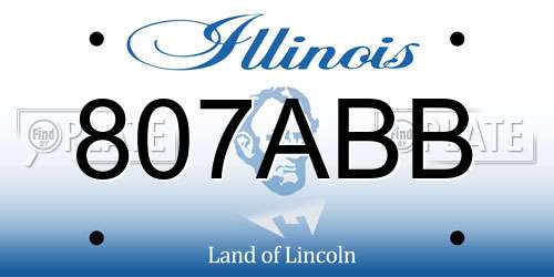 807ABB Illinois License Plate