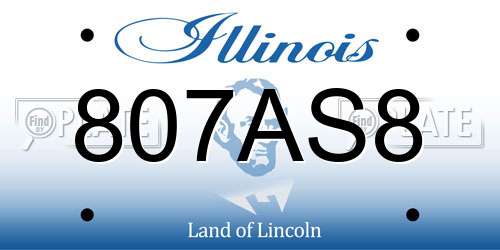 807AS8 Illinois License Plate