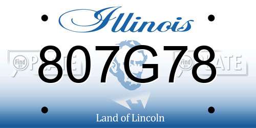 807G78 Illinois License Plate