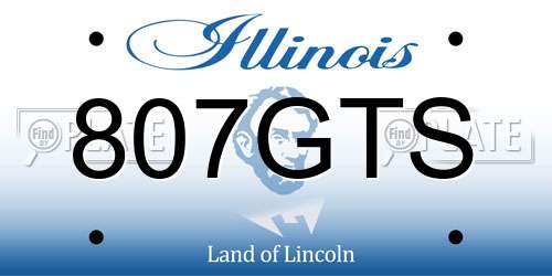 807GTS Illinois License Plate