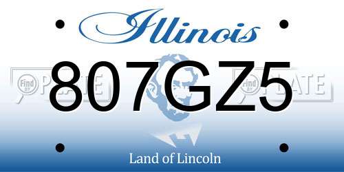 807GZ5 Illinois License Plate
