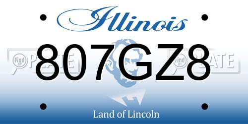 807GZ8 Illinois License Plate
