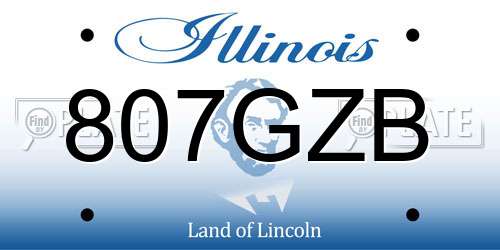 807GZB Illinois License Plate