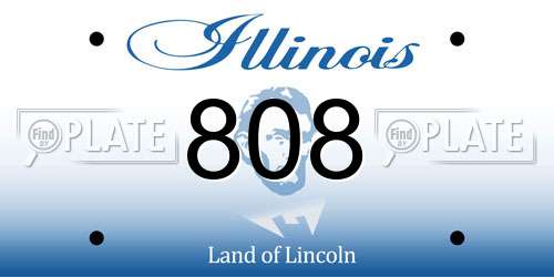 808 Illinois License Plate