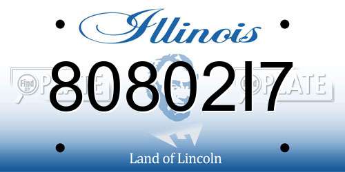 80802I7 Illinois License Plate