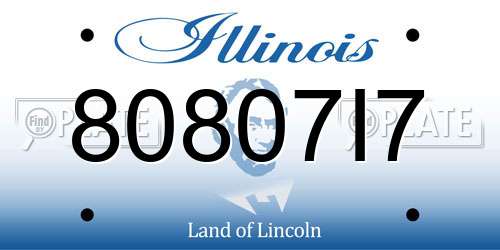 80807I7 Illinois License Plate