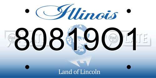 80819O1 Illinois License Plate