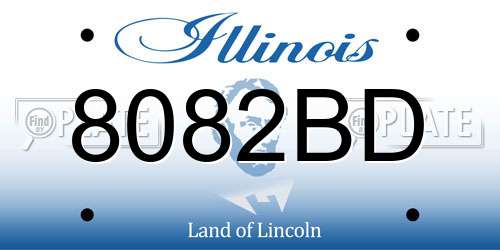8082BD Illinois License Plate