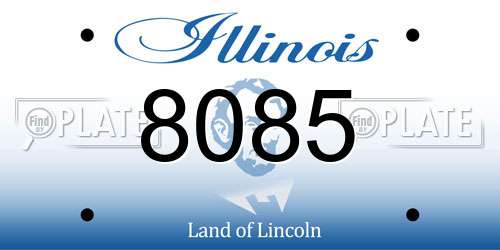 8085 Illinois License Plate