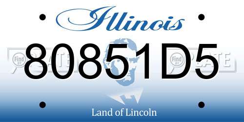 80851D5 Illinois License Plate