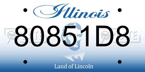 80851D8 Illinois License Plate