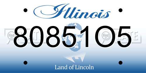 80851O5 Illinois License Plate