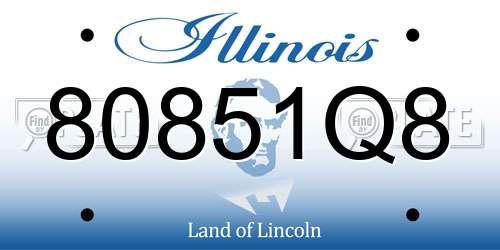 80851Q8 Illinois License Plate