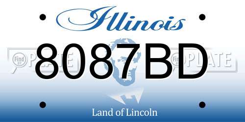8087BD Illinois License Plate