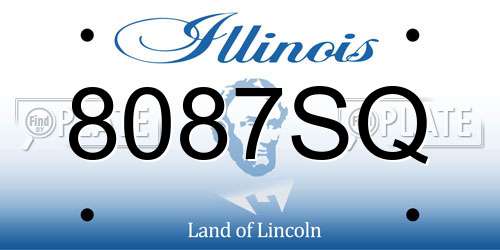 8087SQ Illinois License Plate