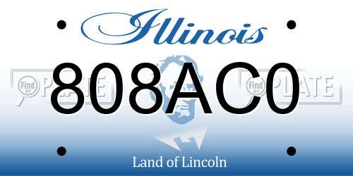 808AC0 Illinois License Plate