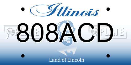 808ACD Illinois License Plate