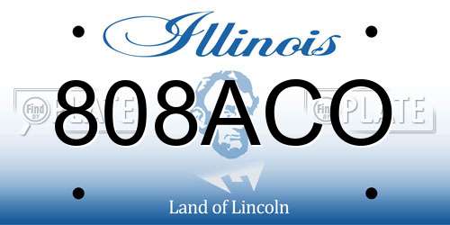 808ACO Illinois License Plate