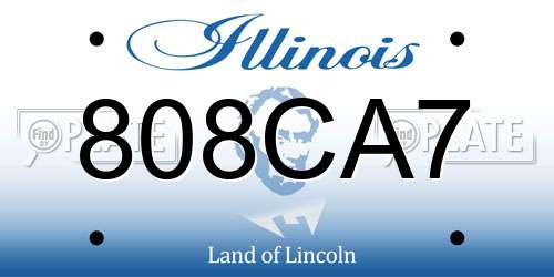 808CA7 Illinois License Plate