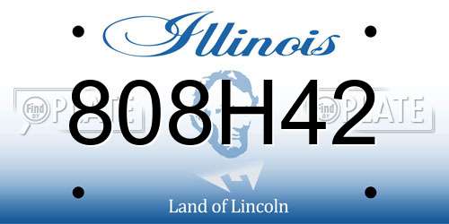 808H42 Illinois License Plate