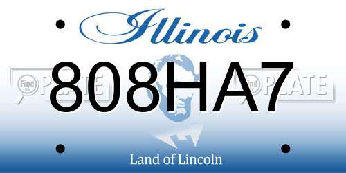808HA7 Illinois License Plate
