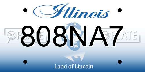 808NA7 Illinois License Plate
