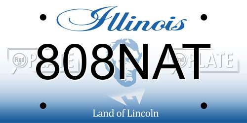 808NAT Illinois License Plate