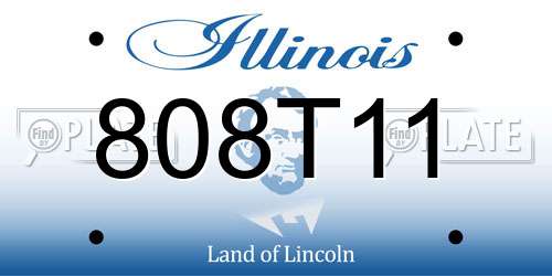 808T11 Illinois License Plate