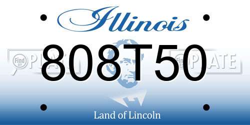 808T50 Illinois License Plate