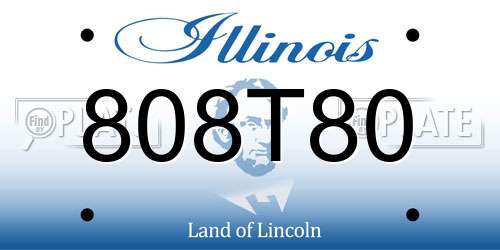 808T80 Illinois License Plate
