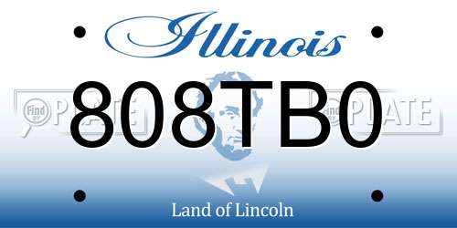 808TB0 Illinois License Plate
