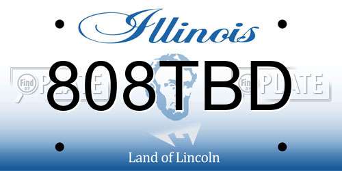 808TBD Illinois License Plate