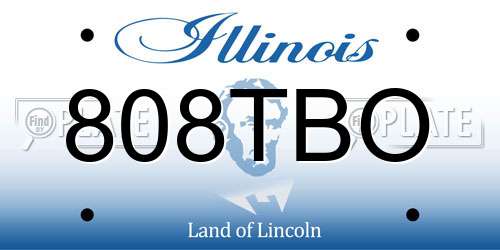 808TBO Illinois License Plate