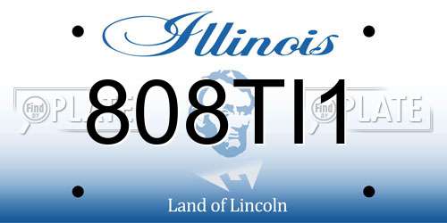 808TI1 Illinois License Plate
