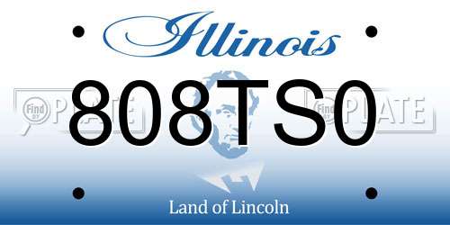 808TS0 Illinois License Plate