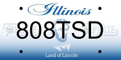 808TSD Illinois License Plate