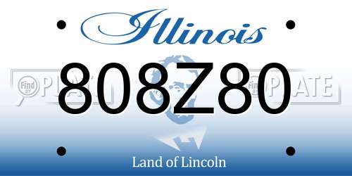 808Z80 Illinois License Plate