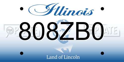 808ZB0 Illinois License Plate