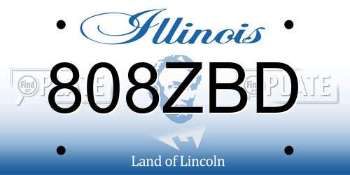 808ZBD Illinois License Plate