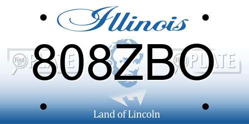 808ZBO Illinois License Plate