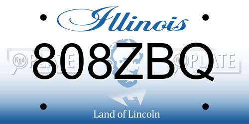 808ZBQ Illinois License Plate