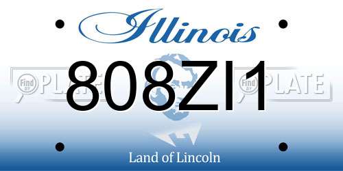 808ZI1 Illinois License Plate