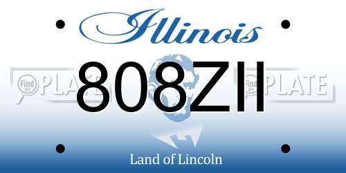 808ZII Illinois License Plate
