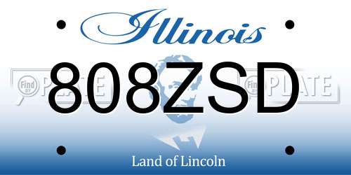 808ZSD Illinois License Plate