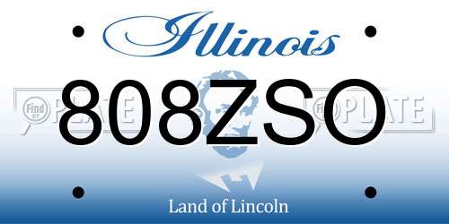 808ZSO Illinois License Plate
